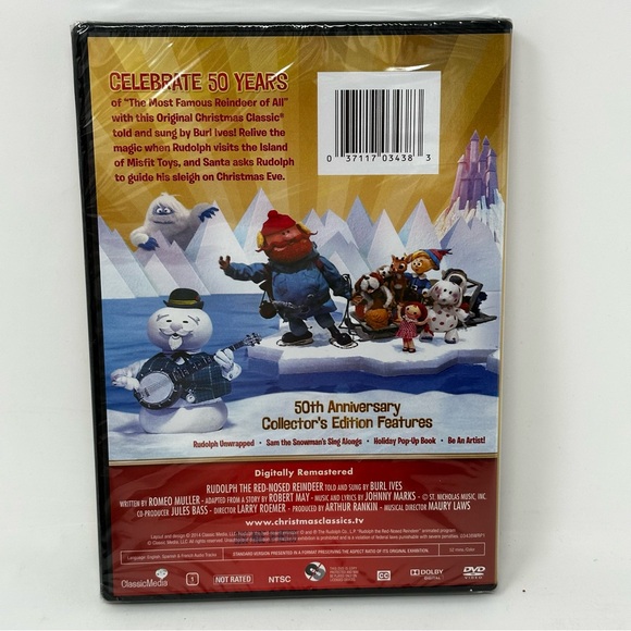 Rudolph the Red-Nosed Reindeer DVD 2014 50th Anniversary with Slip Cover Sealed - Picture 4 of 10